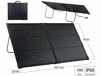 Faltbares Solarpanel: revolt Mobiles Falt-Solarmodul mit monokristalline Solarzellen, 3,6 kg, 100 W
