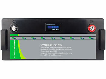 tka LiFePO4-Akku mit 12 V, 150 Ah / 1.920 Wh, BMS, LCD-Display, App