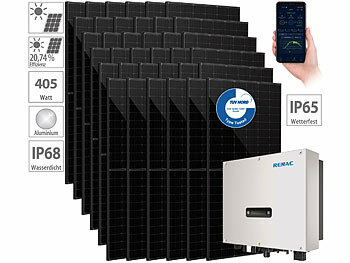 Balkon-Solar-Kkraftwerke: RENAC 13,94kW(34x410W) MPPT-Solaranlage+10kW On-Grid-Wechselrichter 3-phasig