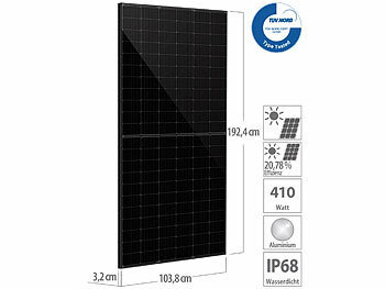 DAH Solar 4er-Set monokristalline Solarmodule, Full-Screen, Halbzellen, 410 W