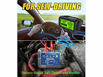 Lescars Kfz-Batterie-Wächter mit Solar-Funk-Monitor, Alarm, für 12-V-Batterien