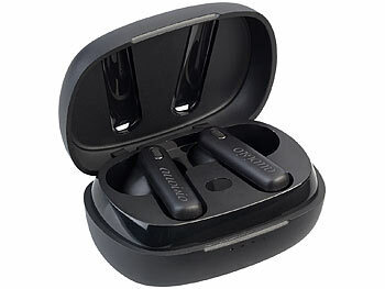 auvisio In-Ear-Stereo-Headset mit ANC, Bluetooth 5.2, Ladebox, App, schwarz