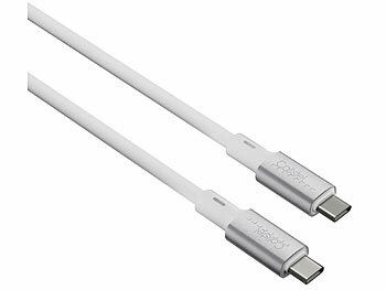 Callstel Ultraflexible Silikon-Lade-/Datenkabel USB-C/-C, 1 + 2 m, weiß