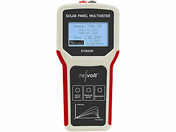 revolt Digitales Solarpanel-Multimeter, bis 800 W, 60 V, 35 A, XL-LCD-Display