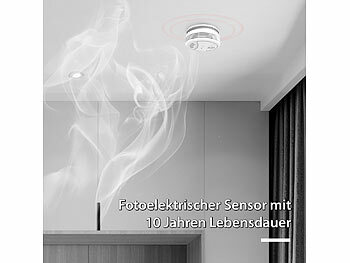 VisorTech WLAN-Rauchwarnmelder mit weltweiter App-Benachrichtigung, 85 dB