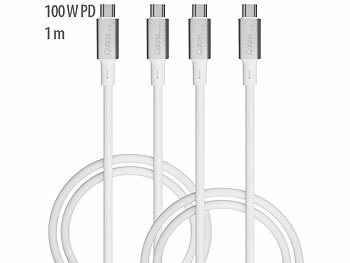 USB-C zu USSB-C Kabel: Callstel 2er-Set ultraflexibles Silikon-Lade-/Datenkabel USB-C/-C, 1 m, weiß