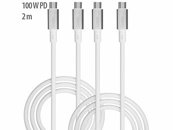 USB C Ladekabel: Callstel 2er-Set ultraflexible Silikon-Lade-/Datenkabel USB-C/-C, 2 m, weiß