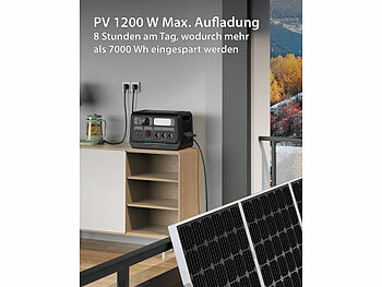 revolt On-Grid-Powerstation & Solar-Konverter, 2.048 Wh, USV, App, 2.200 W