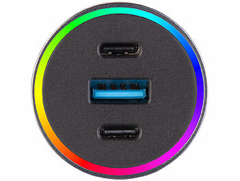 revolt Autoladegerät: Kfz-USB-Ladegerät für 12/24 V mit insgesamt