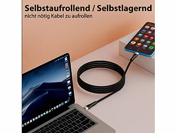 Callstel 2er-Set magnetische Daten- & Ladekabel USB-C auf USB-C, PD, QC, 100 W