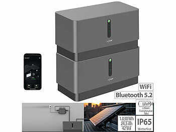 Stromspeicher-Batterien: revolt Universal-Plug-&-Play-Akkuspeicher + LiFePO4 Erweiterungsspeicher