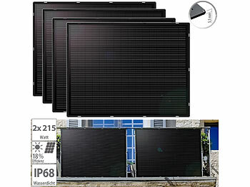 PV-Module Full Black: revolt 4er-Set ultradünne & superleichte monokristalline Solarmodule, 4x 215W