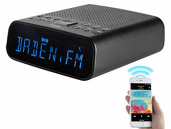 Uhrenradio Radiowecker: auvisio DAB+-Radiowecker, großes VA-Display, BT, 2 Weckzeiten, USB-Ladeport