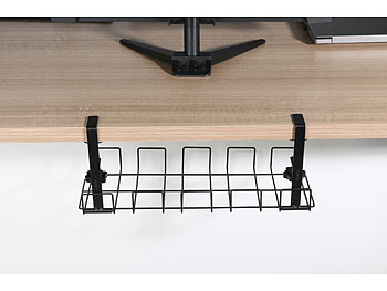 Callstel 8er-Set Kabelkorb, Steckdosenhalter & Organizer, schwarz