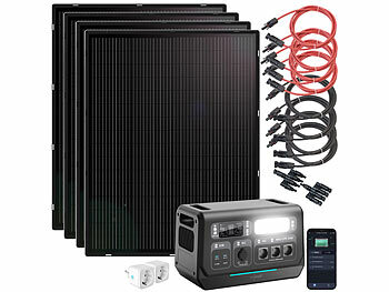 Solaranlage: revolt On-Grid-Powerstation & Solar-Konverter 2.048Wh mit 4x 215-W-Solarmodul