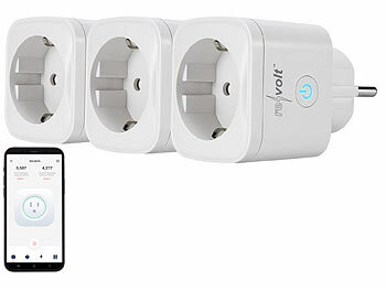 revolt WLAN Steckdosen: 3er-Set Smarte Energiemess-Stecker für ...
