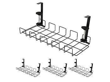 Kabelablage: Callstel 4er-Set Kabelkorb, Steckdosenhalter & Organizer, schwarz