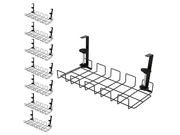 Steckdosenleistenhalter: Callstel 8er-Set Kabelkorb, Steckdosenhalter & Organizer, schwarz