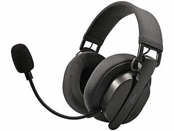 auvisio Klappbares 3in1-Funk-Gaming-Headset, 2,4 GHz, BT 5.3, 10 Std. Akku