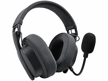 auvisio Klappbares 3in1-Funk-Gaming-Headset, 2,4 GHz, BT 5.3, 10 Std. Akku