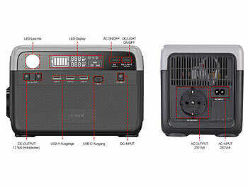 revolt Powerstation & Solar-Generator, 230 Wh, 230 V, 300 W & Solarpanel 60 W
