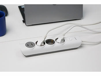 Steckdosenleiste mit USB Tischmontage