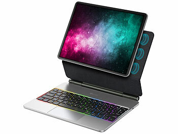 iPad Standhülle: GeneralKeys Magnetische Tastatur-Hülle für 13"-iPads, QWERTZ, 346 Std. Laufzeit 