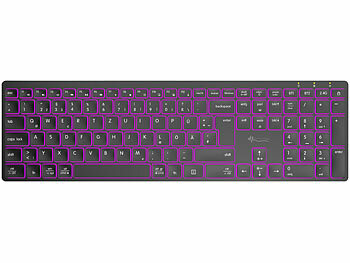 GeneralKeys Akku-Funktastatur mit Bluetooth, Scissor-Tasten, 7 Farben, QWERTZ