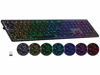 Tastaturen: GeneralKeys CH: Akku-Funktastatur Bluetooth, Scissor, 7 Farben, deutsch-SCHWEIZ 