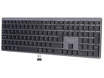 Tastatur Bluetooth: GeneralKeys Multi-Device-Akku-Funktastatur mit Bluetooth, Scissor-Tasten, QWERTZ