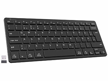 Tastatur Mac, Bluetooth: GeneralKeys Multi-Device-Akku-Funktastatur mit Bluetooth, Scissor-Tasten, QWERTZ 