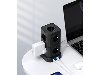 vertikale Steckdosenleiste mit USB