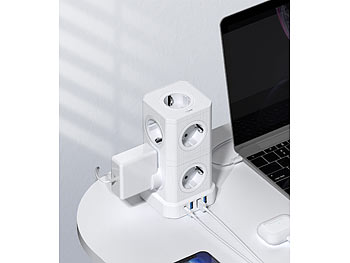 vertikale Steckdosenleiste mit USB