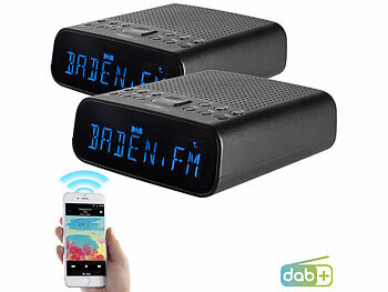 Uhrenradios Radiowecker: auvisio 2er-Set DAB+-Radiowecker, VA-Display, BT, 2 Weckzeiten, USB-Ladeport 