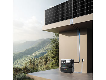 revolt On-Grid-Powerstation & Solar-Konverter, Akku-Erweiterung,3 Solarmodule