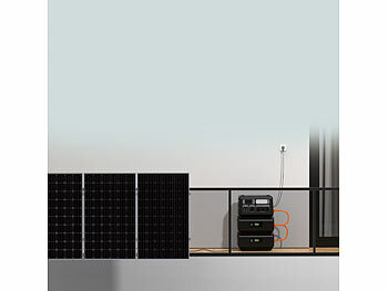 revolt On-Grid-Powerstation & Solar-Konverter, Akku-Erweiterung,3 Solarmodule