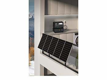 revolt On-Grid-Powerstation & Solar-Konverter, Akku-Erweiterung,3 Solarmodule