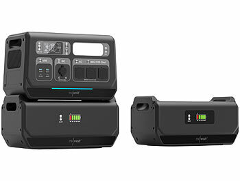 revolt On-Grid-Powerstation & Solar-Konverter, Akku-Erweiterung,3 Solarmodule