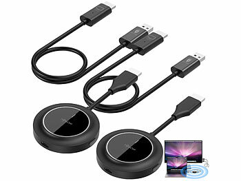 HDMI Transmitter: TVPeCee 2er-Set Wireless HDMI-Funk-Adapter, Sender & Empfänger, 1080p, 5 GHz