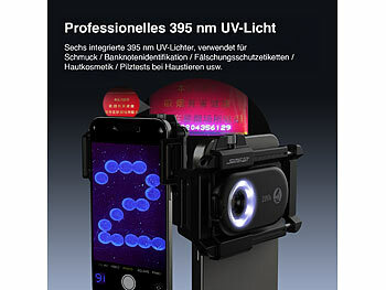 Makro-Vorsatzlinse mit LED-Licht für Smartphone & Tablet-PC