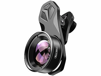 Somikon Makro-Objektiv-Vorsatzlinse für Smartphones, 10-fach, HD, mit Klemme