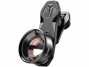 Somikon Makro-Objektiv-Vorsatzlinse für Smartphones, 10-fach, HD, mit Klemme