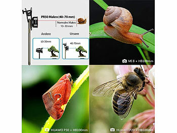 Somikon Makro-Objektiv-Vorsatzlinse für Smartphones, 10-fach, HD, mit Klemme