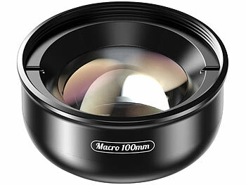 Somikon Makro-Objektiv-Vorsatzlinse für Smartphones, 10-fach, HD, mit Klemme