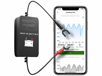 Lescars 4er-Set Kfz-Batterie-Wächter mit BT, App, für Batt. mit 6 - 48 Volt -
