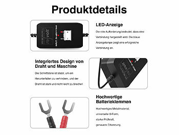 Lescars 4er-Set Kfz-Batterie-Wächter mit BT, App, für Batt. mit 6 - 48 Volt -