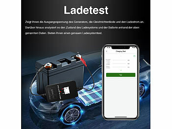 Kfz-Batterie-Tester mit App für 6V-48V