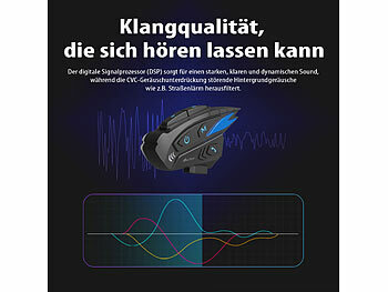 Motorrad-Kommunikationssystem mit Sprachsteuerung und Mikrofon