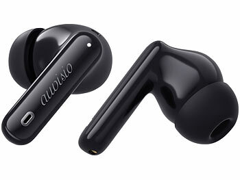 auvisio Kabellose In-Ear-Kopfhörer mit Ladecase, Noise-Cancelling, schwarz
