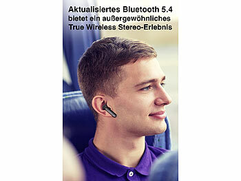 auvisio Kabellose In-Ear-Kopfhörer mit Ladecase, Noise-Cancelling, schwarz